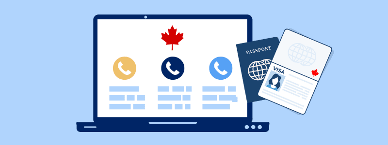 Open laptop displaying three Canadian cell phone plan options—guide for Working Holiday Visa (IEC) holders comparing cost, data, and coverage.
