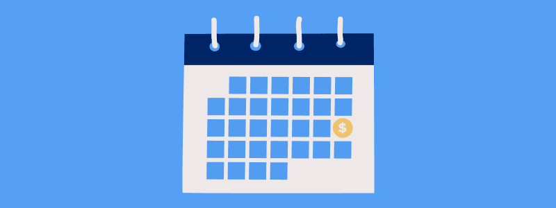 Monthly calendar with a highlighted date—illustrating that Super Visa insurance monthly payment plans are accepted in Canada.