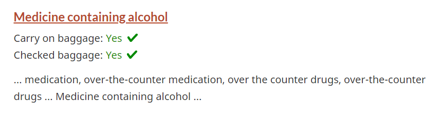 Medecine Containing Alcohol