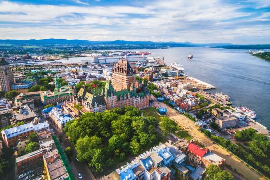 An aerial view of Quebec City